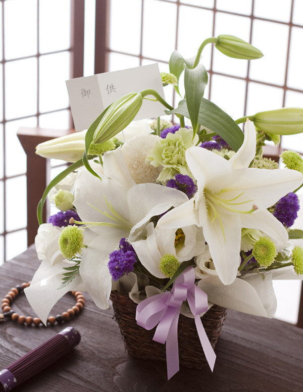 お盆 初盆 お供え 花 御供大 法事 カサブランカ 翌日配達 for funeral ceremony