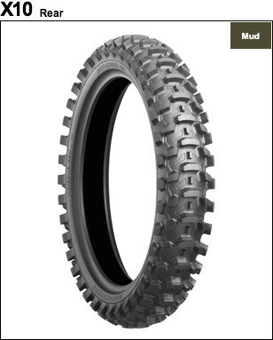 BRIDGESTONE ブリヂストン BATTLECROSS X10【100/90-19 57M】バトルクロス タイヤ MC125 CR125R CRF250R TC125 KDX200SR KX125 KX250F KX250 2st 125SX 250SX-F 150SX RM125 RM-Z250 RM-Z450 YZ125 YZ250F オフロードタイヤ・モトクロス オフロードタイヤ