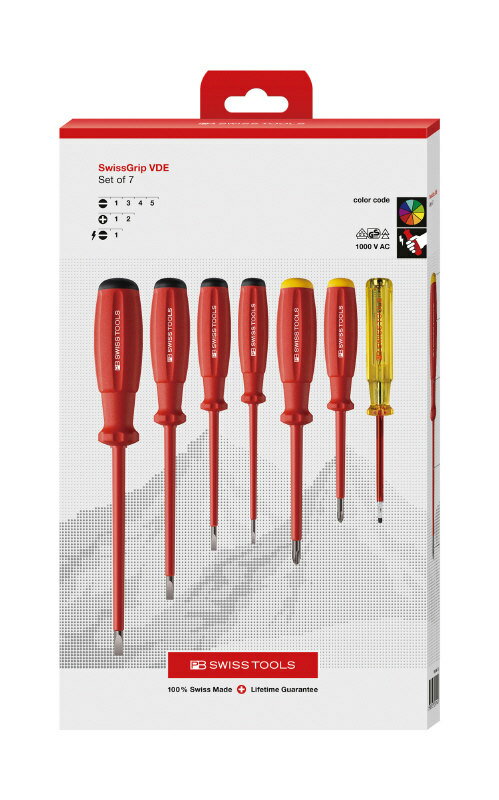 PB ピービー スイスグリップ 絶縁ドライバーセット(プラス・マイナス・検電) セット工具