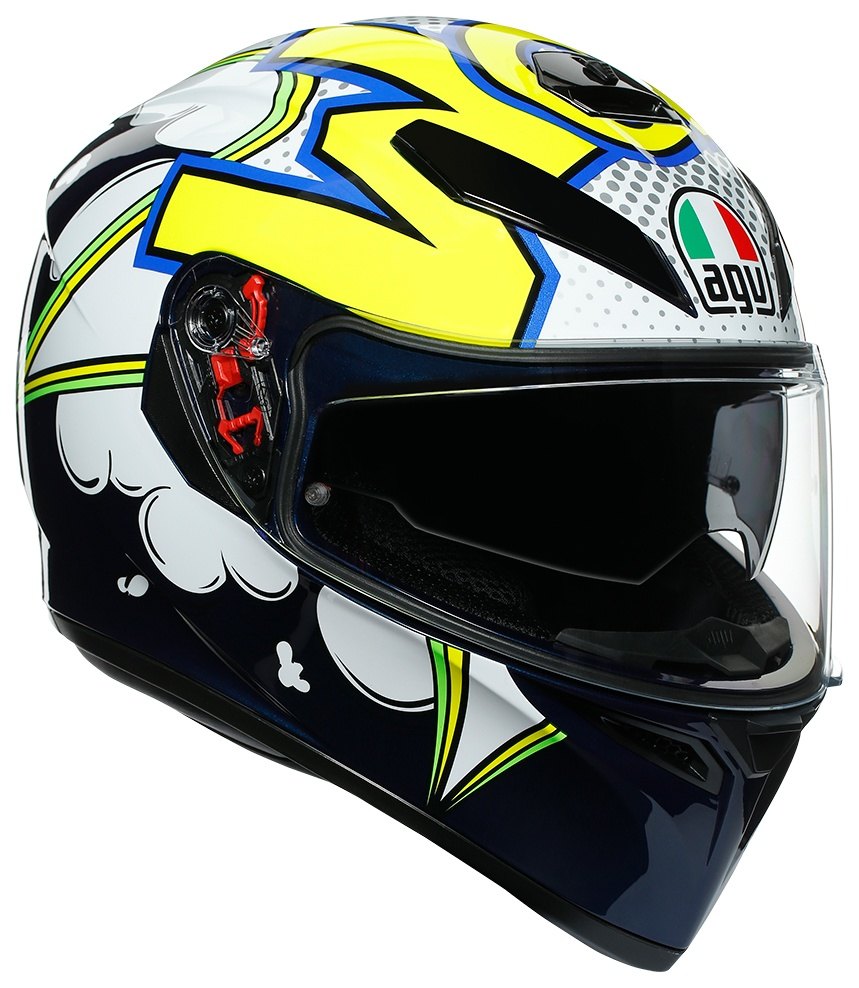 AGV エージーブイ K-3 SV ヘルメット(MPLK 007-BUBBLE BLUE／WH／YELLOW FLUO)