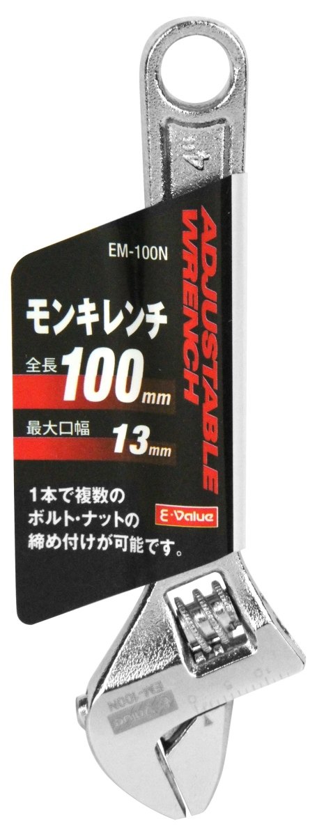 ■商品概要【商品仕様】●最大口幅：13mm。【規格】EM-100N【商品サイズ】幅31×高さ105×奥行き9mm重量48g■詳細説明最大13mmまでのボルト、ナットに使用できます。【用途】六角ボルト、ナットの締め付け、緩め作業。【商品機能】1本で複数のミリサイズ、インチサイズのボルト・ナットの締め付けが可能です。■注意点※メーカー都合により商品の仕様変更がある場合がございます。ご了承ください。■商品番号4977292212601■JANコード4977292212601