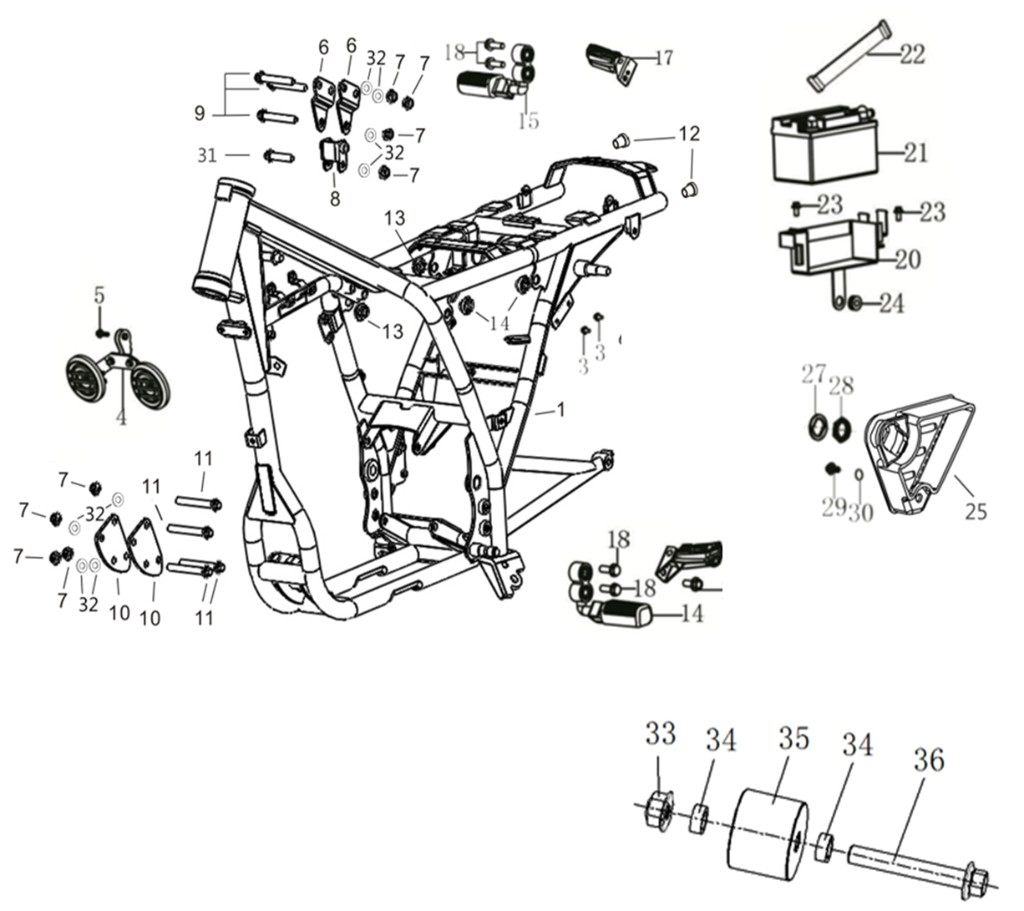 ■納期状況をご確認ください■商品概要FRAME ＆ FOOTREST入数：1必要個数：1■詳細説明画像中の#31のパーツです。■注意点※メーカー都合により商品の仕様変更がある場合がございます。ご了承ください。　※画像はイメージです。■適合車種Legend250Twin&ensp;Legend250Twin ■商品番号250-37-3101