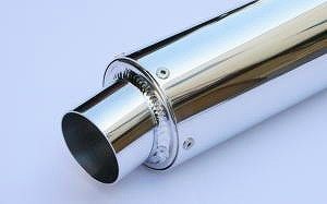 カワサキ Dトラッカー125 KLX125 スリップオンマフラー ブルー サイレンサー Kawasaki SECRETSPEED シークレットスピード モタード オフ車 異形 ステンレス バイクマフラー 社外品 blue