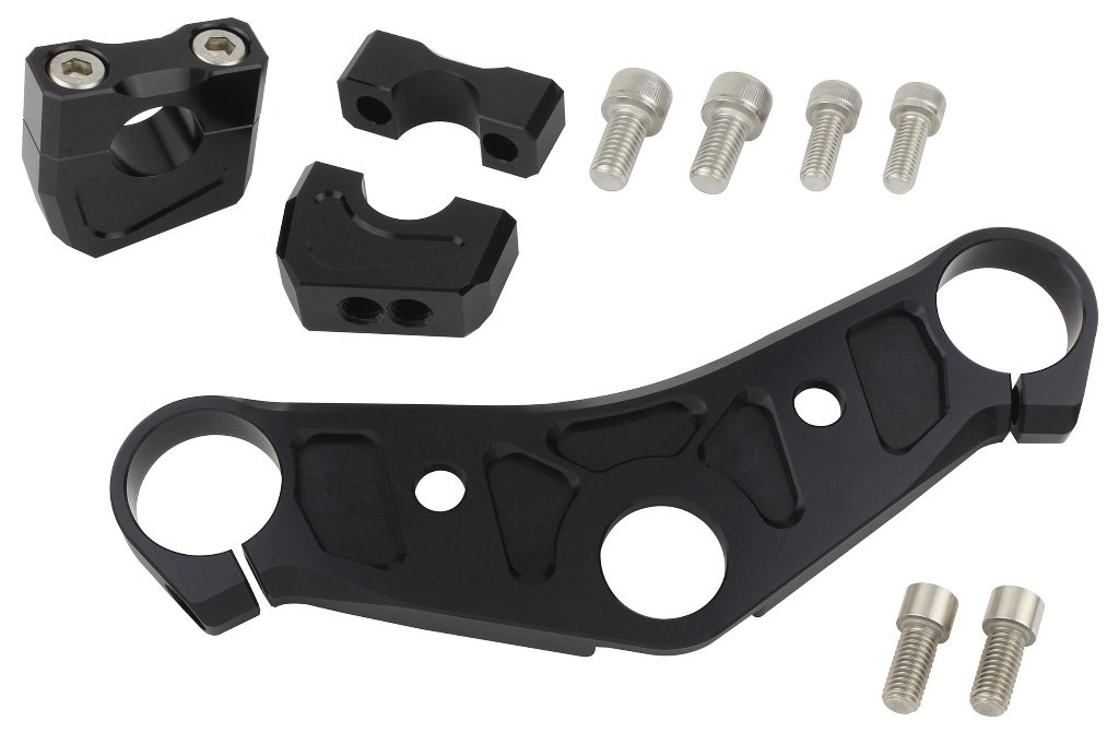 SHIFT UP シフトアップ ビレットトップブリッジ／クランプセット XR100モタード XR50モタード HONDA ホンダ トップブリッジ ハンドル周辺パーツ ハンドル ハンドルクランプ・トップブリッジ：ブラック