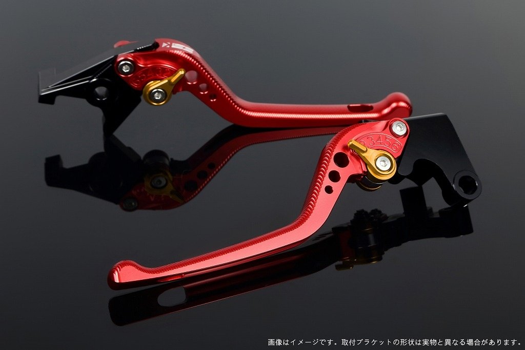 SPEEDRA スピードラ アジャストレバー 3Dロング PCX125 PCX160 ADV150 ADV160 HONDA ホンダ ブレーキレバー ハンドル周辺パーツ ハンドル レバー本体カラー：レッド / アジャスターカラー：ゴールド