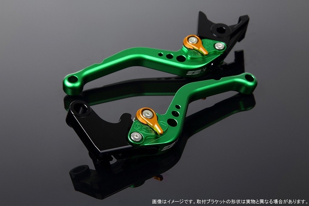 SPEEDRA スピードラ アジャストレバー スタンダードショート PCX125 PCX160 ADV150 ADV160 HONDA ホンダ ブレーキレバー ハンドル周辺パーツ ハンドル レバー本体カラー：マットグリーン / アジャスターカラー：マットゴールド