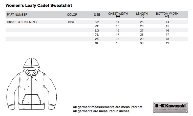 US KAWASAKI 北米カワサキ純正アクセサリー 'レディース 'Leafy Cadet'スウェットシャツ (Women’S Leafy Cadet Sweatshirt) サイズ：MD