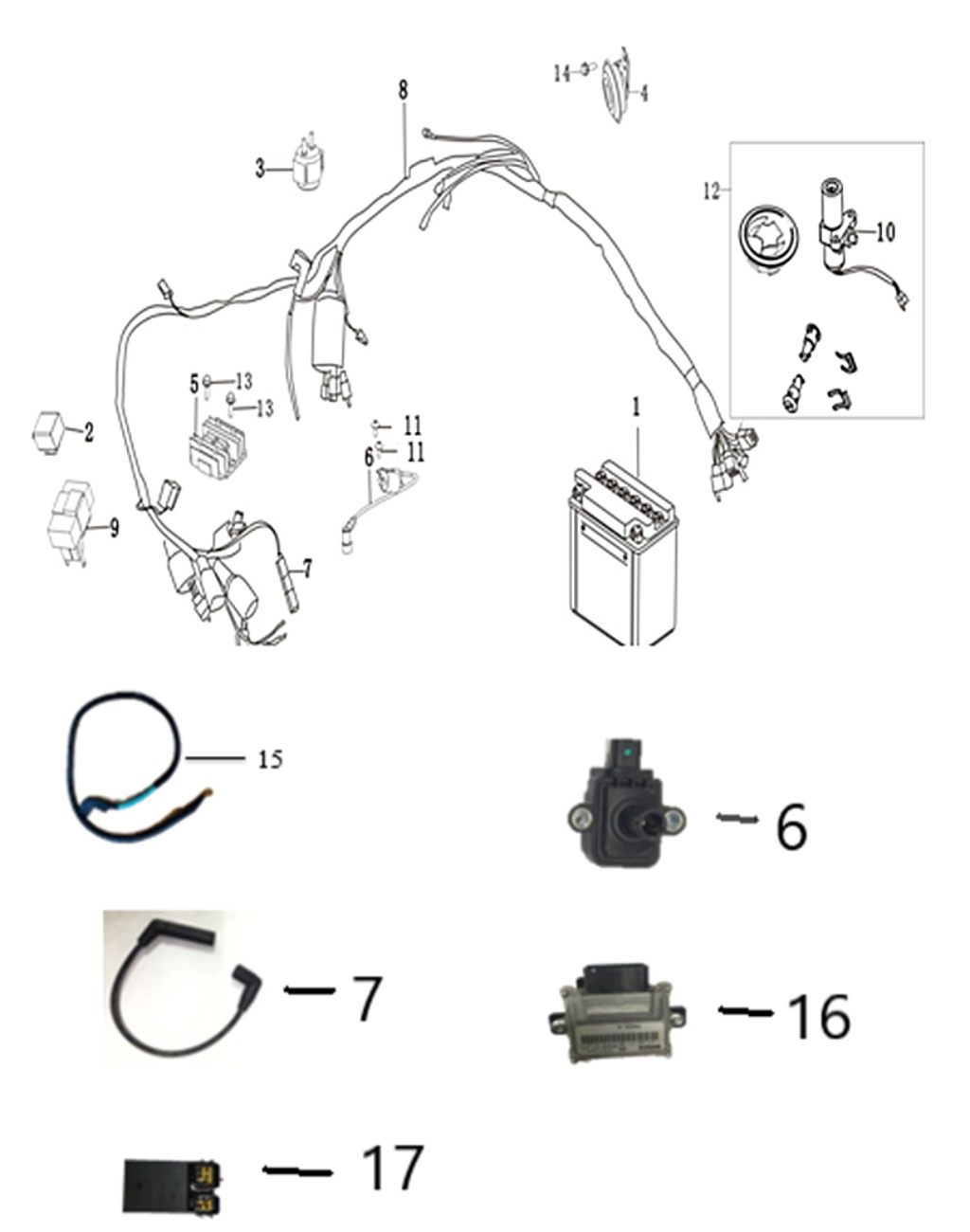 GPX純正部品 ジーピーエックス純正部品 HARNESS、WIRE Demon GR150Fi GPX GPX