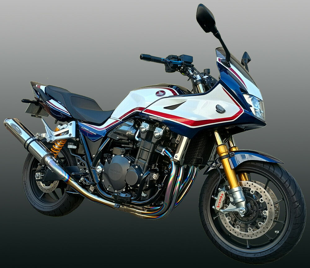 HONDA - techserfu テックサーフ [ALL TITANIUM Exhaust TYPE-2]オールチタン タイプII 研磨仕上げ CB1300スーパーボルドール HONDA ホンダ フルエキゾーストマフラー マフラー サイレンサーサイズ：Φ100×450