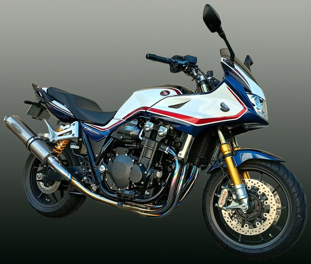 Mufflers - techserfu テックサーフ [ALL TITANIUM Exhaust TYPE-2]オールチタン タイプII 研磨仕上げ CB1300スーパーボルドール HONDA ホンダ フルエキゾーストマフラー マフラー サイレンサーサイズ：Φ110×480 / サイレンサーカラー：ソリッドチタン(サイレンサー構造：チタン)