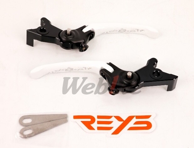 REYS レイス Aluminum Brake Lever Set JET S／SR／SL／SL＋，Z1 FIDDLE FIGHTER 6 SL+ SL SR S Z1 SYM ブレーキレバー ハンドル周辺パーツ ハンドル カラー：ホワイト / タイプ：スタンダードバージョン (ロング)
