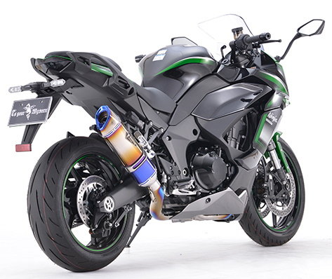 r’s gear アールズギア リアルスペック シングル UP タイプ フルエキゾーストマフラー Ninja 1000SX KAWASAKI カワサキ マフラー サイレンサー：チタンドラッグブルー