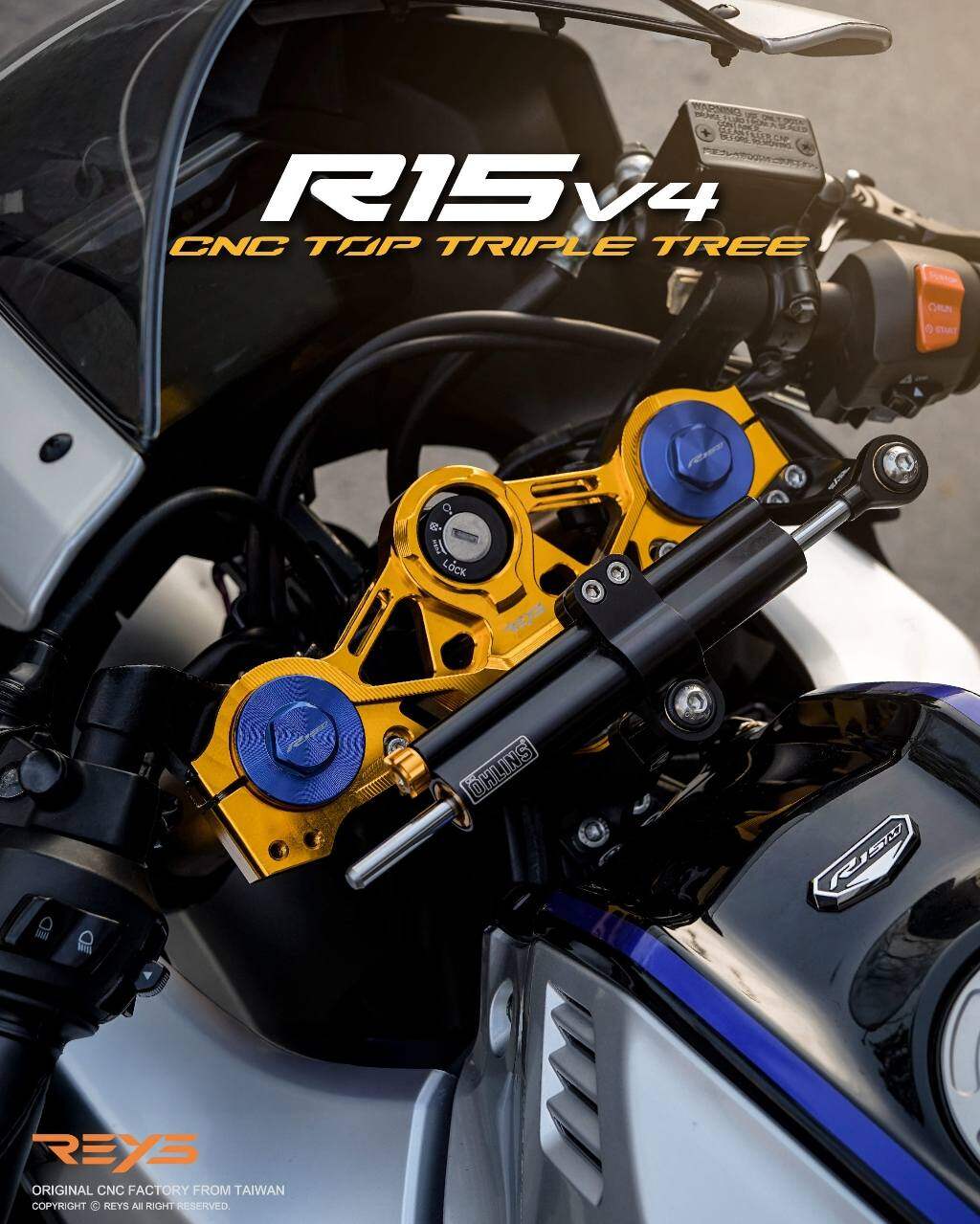 REYS �쥤�� CNC Steering Stem YZF-R15 V4 YAMAHA ��ޥ� �ȥ�ץ�ĥ꡼�����ƥࡦ��������֥饱�å� �ϥ�ɥ� ���顼��������� / ���ɥ��󡧥��ƥ���󥰥���ѡ��֥饱�å�