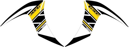 MDF エムディーエフ 車種別グラフィックデカールキット CYGNUS X ストロボ シグナスX YAMAHA ヤマハ グラフィックキット 外装 フロントサイド部分、左右セット