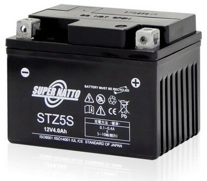 SUPER NATTO スーパーナット スーパーナット【長寿命・長期保証】【バイクバッテリー】【STZ5S】 グロ..