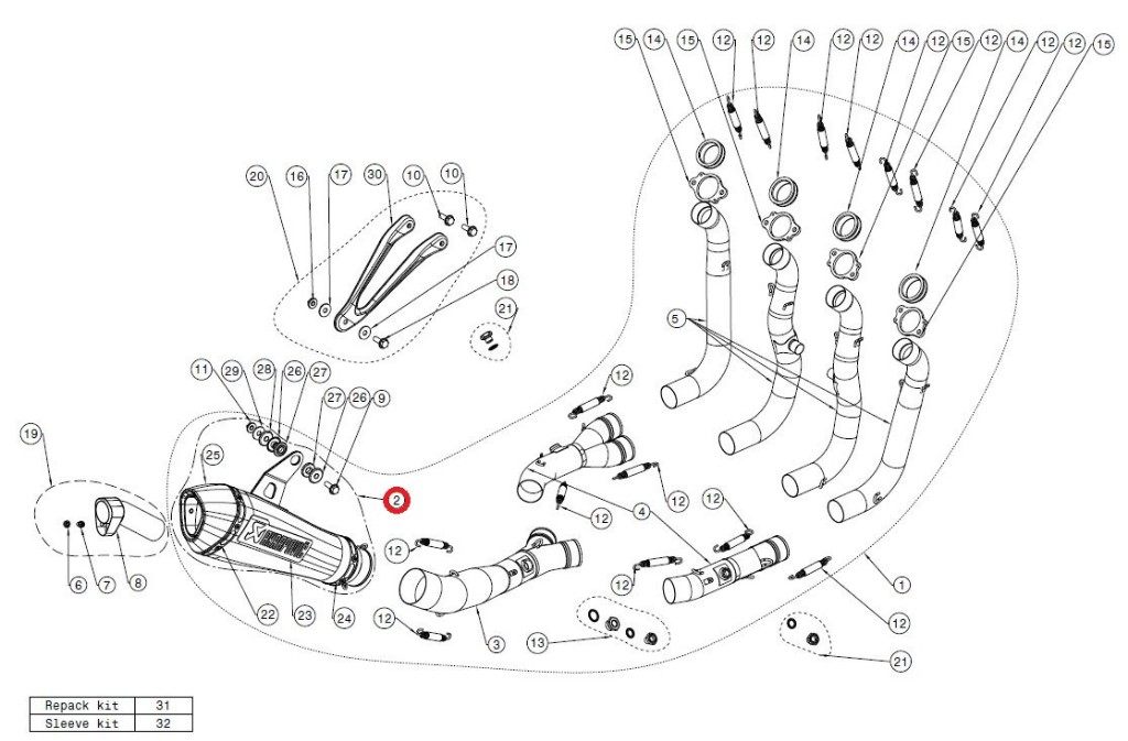 AKRAPOVIC アクラポビッチ 【リペアパーツ】M-CZ00105T muffler S1000RR BMW 補修・汎用サイレンサー マフラー