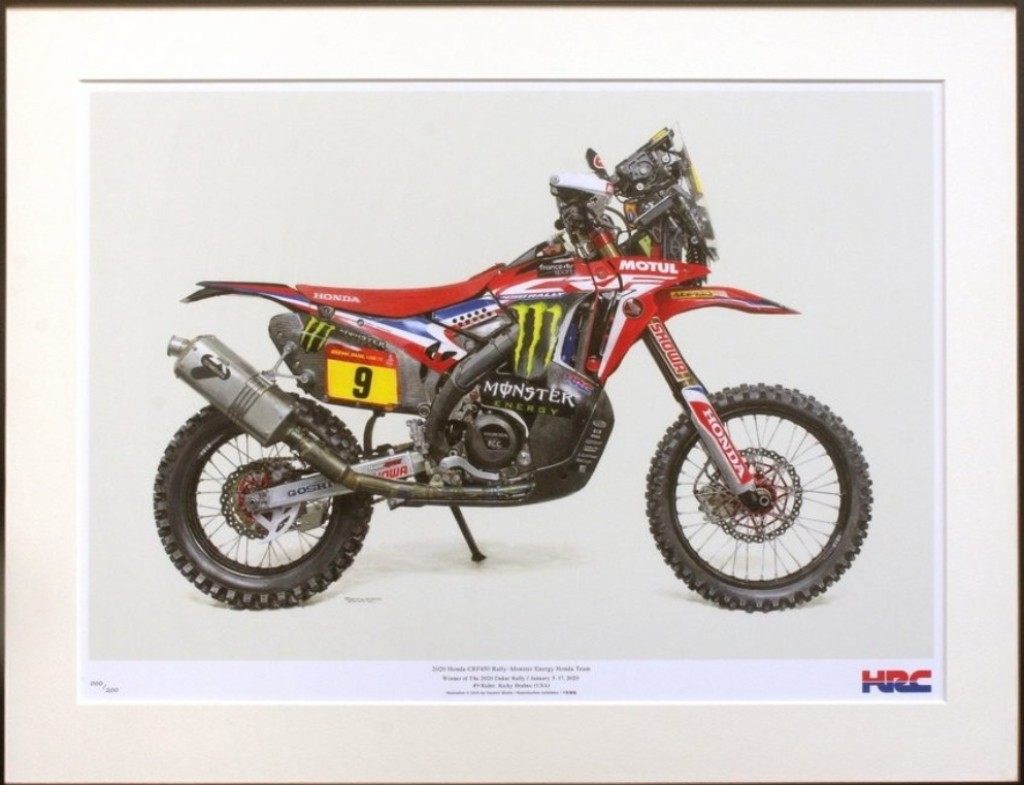 HRC エイチアールシー 2020ダカールラリーチャンピオンマシン図版 ホンダレーシング ポスター・カレン..