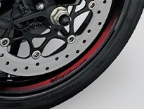 SUZUKI スズキ ホイールデカール Hayabusa リムステッカー・リムストライプ 外装 カラー：ブラック＆レッド(99182-10L00-REJ)