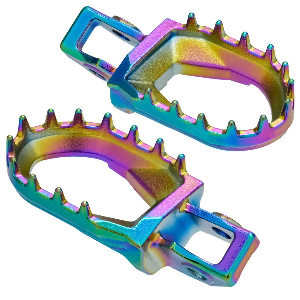 ZETA RACING ジータ レーシング マックスフットペグ KTM HUSQVARNA ハスクバーナ GASGAS ガスガス フットペグ ステップ 足回り カラー：オイルスリック(表面処理：真空蒸着メッキ)