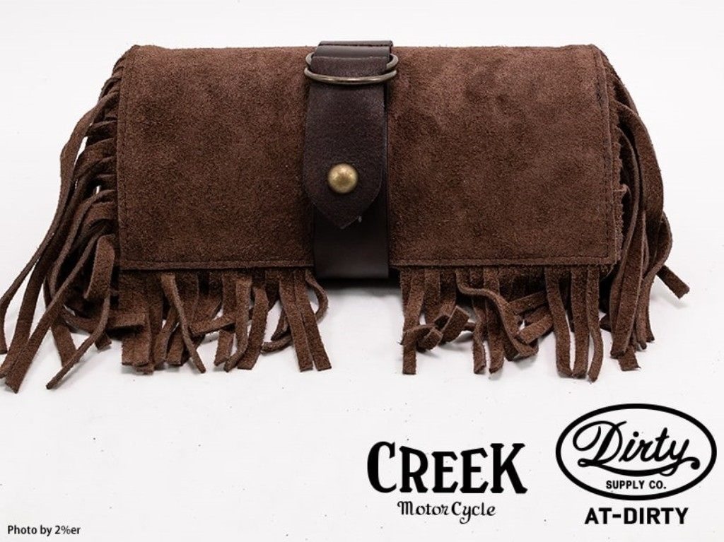 2%er ツーパーセンター 【CREEK MOTORCYCLE×AT-DIRTY】レザー フリンジ ツールバッ...