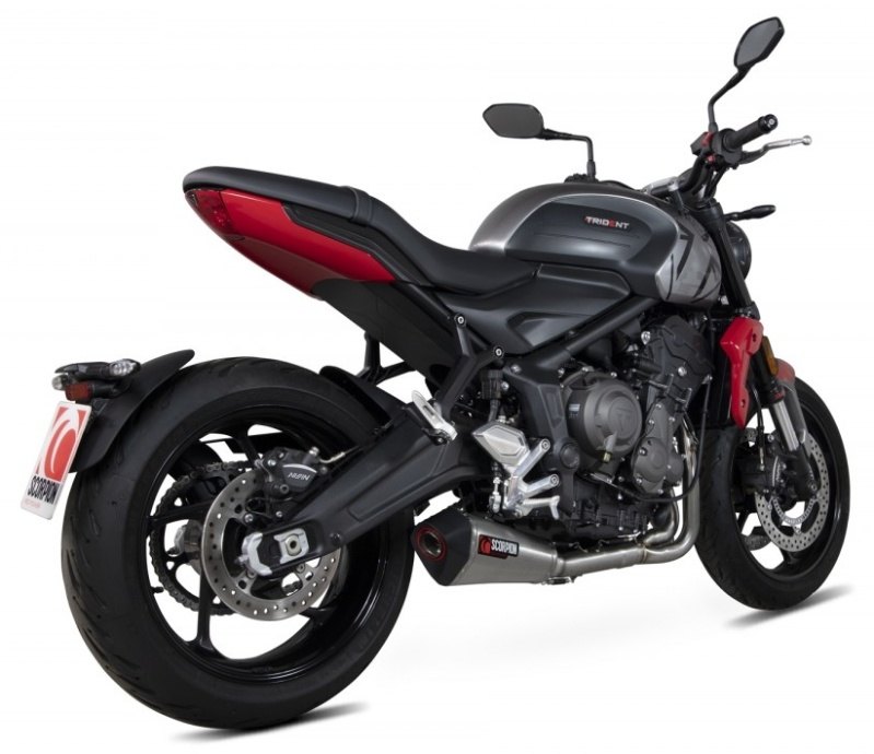 SCORPION スコーピオン セルケトテーパー フルエキゾーストマフラー Trident 660 TRIUMPH トライアンフ マフラー タイプ：ステンレス／重量：4kg