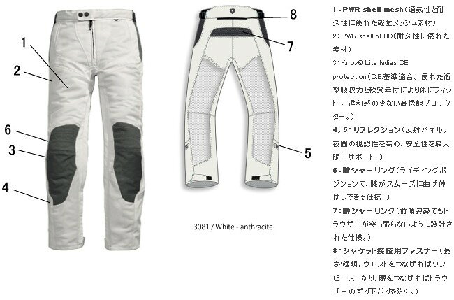 REVIT レブイット パンツ トラウザー エアー ウエイブ レディ メッシュパンツ パン...