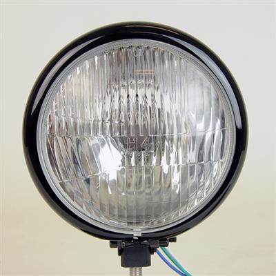 GOODS グッズ 5-3/4インチ ベイツタイプヘッドライト グロス ボトムマウント H4 ヘッドライト 灯火類 電装系 3