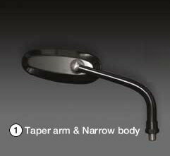 CRAFTMAN クラフトマン モーフィングミラー テーパーシャフト・ナロー(ポリッシュ)1本 ミラー ハンドル 左 / ハーレー用：M10×40(キャップボルト付)