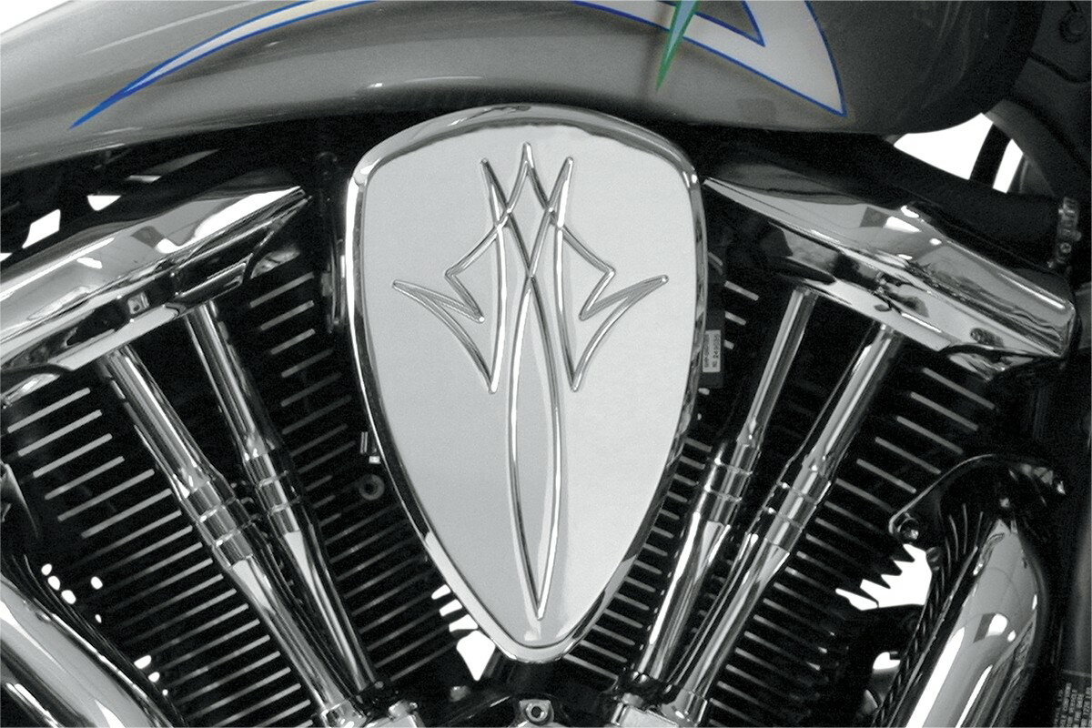 BARON バロン ビッグエアクリーナーキットピンストライプ VN900用【BIG AIR KIT PSTRP VN900】 VN900B Vulcan Classic 2006 - 2015 VN900D LT KAWASAKI カワサキ エアクリーナー・エアクリーナーエレメント 吸気関連 エンジン カラー：クローム(ポリッシュ) [1010-0772]