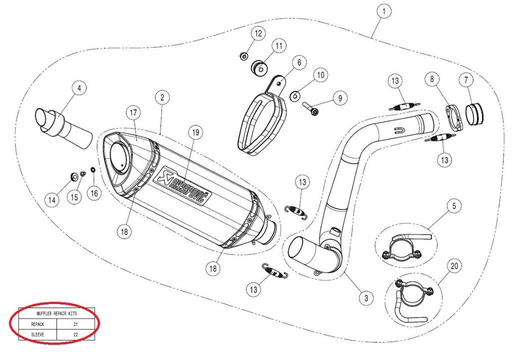 AKRAPOVIC ݥӥå ڥڥѡġP-RPCK81 muffler repack kit G310GS G310R NINJA1000 Z1000 Z1000SX Z800