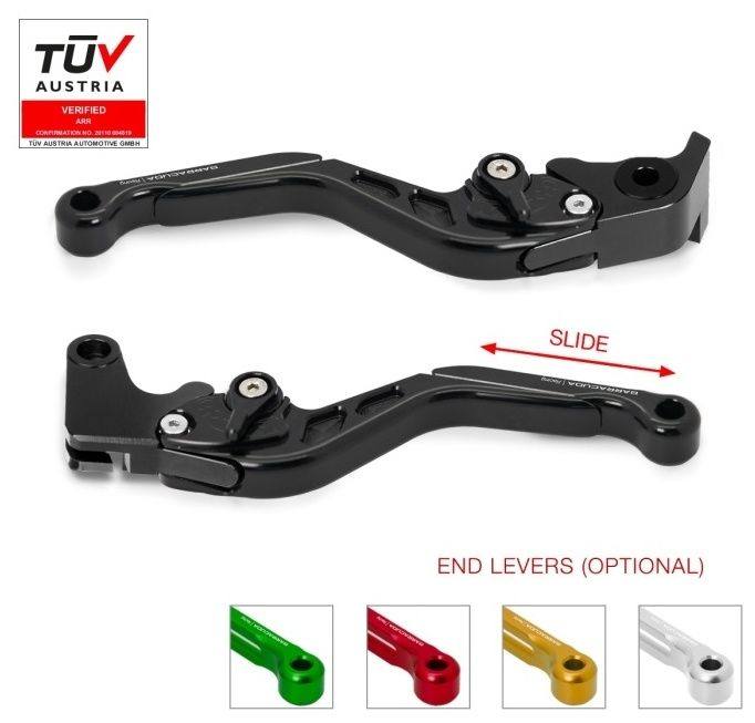 ■詳細説明BARRACUDA BRAKE／CLUTCH LEVER KITは、B-LUXシリーズ(BARRACUDALuxuryProject)の一部で、特別なデザインのアルミニウム製です。すべてのキットは、個々のモーターサイクルモデル用のアタッチメントで構成され、ターミナルのレバレッジ幅と長さの2つの調整が可能です。軽量化されたテクニカルなデザインで、レースや公道での使用に最適化されたエルゴノミクスを備えています。アルマイトカラーのレバーターミナルを別途購入することで、カスタマイズが可能：SILVER、GOLD、GREEN、RED。■注意点※取扱説明書が付属する場合は外国語となります。※輸入商材の為、納期が遅れる場合がございます。あらかじめご了承ください。※画像には他の商品が含まれている場合があります。※メーカー都合により商品の仕様変更がある場合がございます。ご了承ください。　※画像はイメージです。■適合車種Z1000&ensp;Z1000 年式: 06-06ZX10-R&ensp;ZX10-R 年式: 05-05ZX6-R&ensp;ZX6-R 年式: 04-04