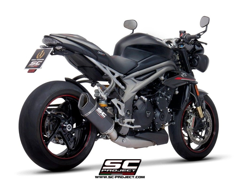 SC-PROJECT SCプロジェクト SC1-Rスリップオンサイレンサー SPEED TRIPLE 1050 RS S TRIUMPH トライアンフ スリップオンマフラー マフラー サイレンサー素材：カーボン製(カーボン製テイルエンドカバー付き)