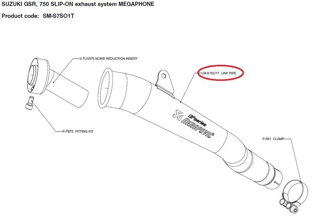 AKRAPOVIC ������ݥӥå� �ڥ�ڥ��ѡ��ġ�LM-S7SO1T link pipe GSR750 GSX-S750 SUZUKI ������ �����������ȥѥ��� �ޥե顼