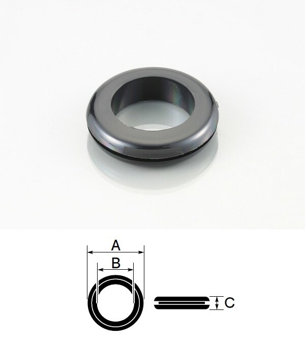 K-CON キタココンビニパーツ グロメット（PVC） 防振ゴム A：29.9mm×B：18.9mm×C：7.2mm／適合(下穴:φ2..