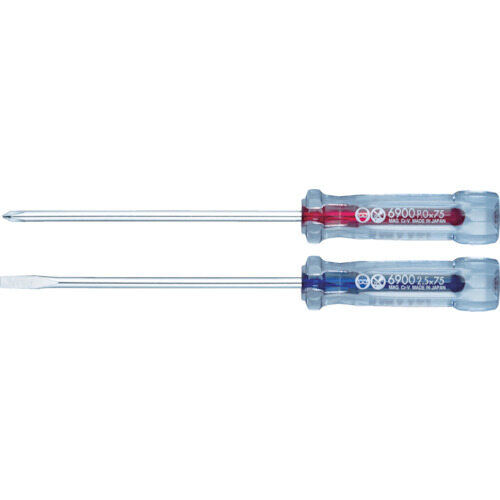 Other - VESSEL ベッセル クリスタラインドライバー 6900 マイナスドライバー ドライバー ハンドツール サイズ：-2.5×75／メーカー品番：6900-2.5-75