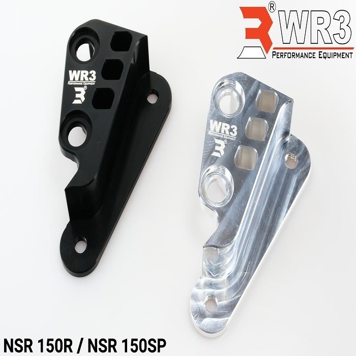 ■商品概要材質：6061-T6アルミBrembo 4Pキャリパー用 (Φ30／34)純正ディスクローター対応■詳細説明This WR3 Front Caliper Bracket is specially designed usinghighstrength and firm material so it doesn’t shake easilyWith a CNC Billet cutting process so it is very precise and easytoinstallDeep anodized coloring so the color doesn’t fadePNP installation.■注意点Fitment ： Honda NSR150 SP※Bolts for caliper or shock are not included.※取り扱い説明書が付属する場合は外国語となります。※メーカー都合により商品の仕様変更がある場合がございます。ご了承ください。※画像には他のカラーリングが含まれています。　※画像はイメージです。■適合車種NSR150 SP&ensp;NSR150 SP