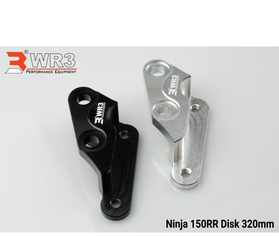 ■商品概要材質：6061-T6アルミBrembo 4Pキャリパー用 (Φ30／34)純正ディスクローター対応：Φ320mm■詳細説明This WR3 Front Caliper Bracket is specially designed usinghighstrength and firm material so it doesn’t shake easilyWith a CNC Billet cutting process so it is very precise and easytoinstallDeep anodized coloring so the color doesn’t fadePNP installation.■注意点Fitment ： Kawasaki Ninja150RR※Bolts for caliper or shock are not included.※取り扱い説明書が付属する場合は外国語となります。※メーカー都合により商品の仕様変更がある場合がございます。ご了承ください。※画像には他のカラーリングが含まれています。　※画像はイメージです。■適合車種ニンジャ 150RR&ensp;ニンジャ 150RR