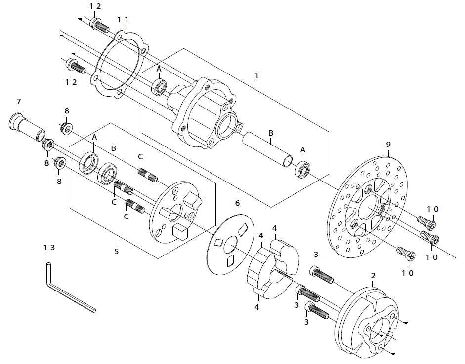 SP武川 SPタケガワ リアディスクダンパーハブキット(ディスクローター付) モンキー ゴリラ HONDA ホンダ ウインカー 灯火類 電装系のサムネイル