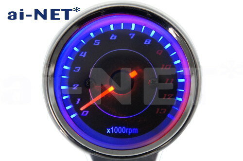 ai-net アイネット 電気式タコメーター ブラックパネル 13000rpm LEDバックライト