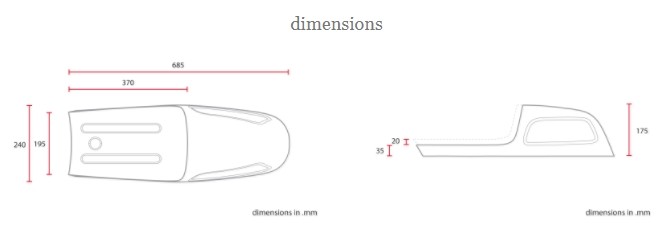 C-RACER シーレーサー 汎用カフェレーサーシート シート シート関連 外装 ステッチカラー：Red：レッド / ステッチタイプ：STRAIGHT：ストレート / 生地の仕様：Non Slip Black：ノンスリップブラック 3