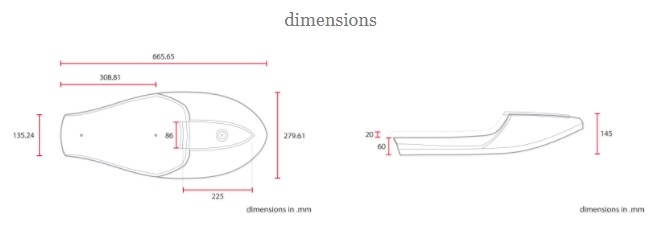 C-RACER シーレーサー 汎用カフェレーサーシート シート シート関連 外装 ステッチカラー：Yellow：イエロー / ステッチタイプ：CHEVRON (V shape)：V字 / 生地の仕様：Dark Brown：ダークブラウン 3