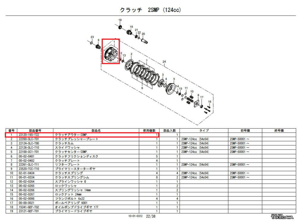 SP武川 SPタケガワ 【補修部品】クラッチアウター COMP. その他クラッチオプション・補修部品 駆動系