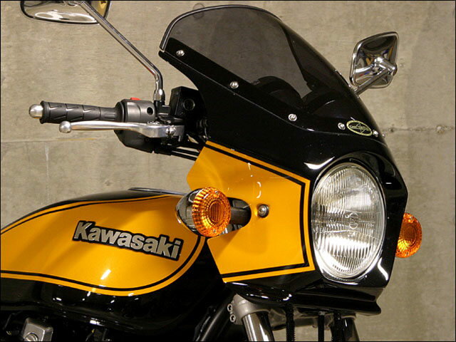 CHIC DESIGN シックデザイン マスカロード ZEPHYR ZEPHYRχ KAWASAKI カワサキ KAWASAKI カワサキ スクリーンカラー：クリア / 塗装カラー：【2色塗装】エボニー／パールソーラーイエロー（カラーコード：10U／備考：火の玉）