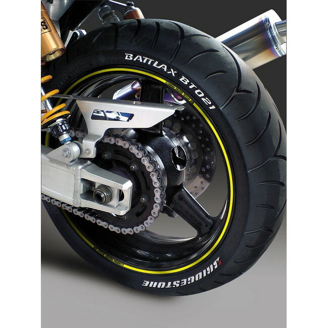 MDF エムディーエフ リムストライプ 4M リムステッカー・リムストライプ 外装 サイズ：8インチ / カラー：イエロー / タイプ：ロゴ文字あり