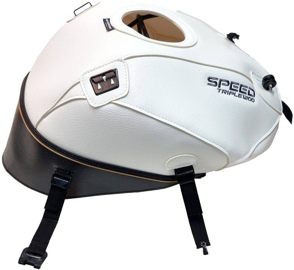 BAGSTER バグスター タンクカバー Speed Triple 1200 RR RS TRIUMPH トライアンフ タンク関連 外装 カラー：ホワイト／ブラック／イエローゴールドエッジ