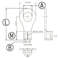 PROTOOLS プロツールス 丸型 裸圧着端子 銅線用 φ5.3 1.5-2.5sq 圧着端子・ギボシ端子 スイッチ・ハーネス関係 電装系 2