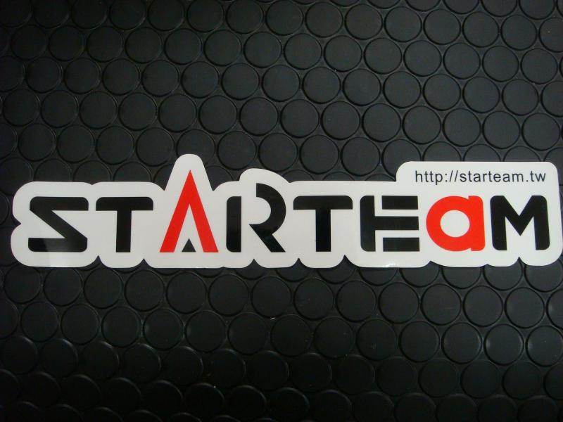 KN企画 ケイエヌキカク STARTEAM ステッカー大 【ブラック/レッド】230mm*45mm ステッカー・デカール 外装