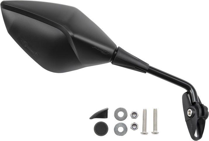 ■商品概要カラー：BlackEマーク付き、車検対応取り付けピッチ 22mm-57mm M6に対応■詳細説明空力に配慮したABS樹脂ボディーのサラウンドケーシングを備えたスポーツスタイルのミラー。ミラー部分には、凸面鏡を採用し、広い視野を提供。後方や側方の死角を軽減いたします。また、アンチグレアコーティングを施し、夜間や強い日差し下で後方車両のヘッドライトや太陽光の反射を軽減します。車両に合わせて、ハンドルバー取付タイプと、カウル取付用として角度の異なった3種類(0度 30度 70度)をラインナップ。■注意点※メーカー都合により商品の仕様変更がある場合がございます。ご了承ください。■適合車種&ensp;&ensp;&ensp;備考: 汎用