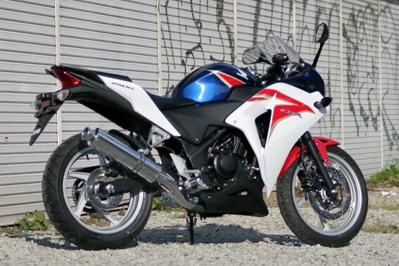 Realize リアライズ アリア スリップオンマフラー CBR250R HONDA ホンダ サイレンサーエンド：スラッシュエンド