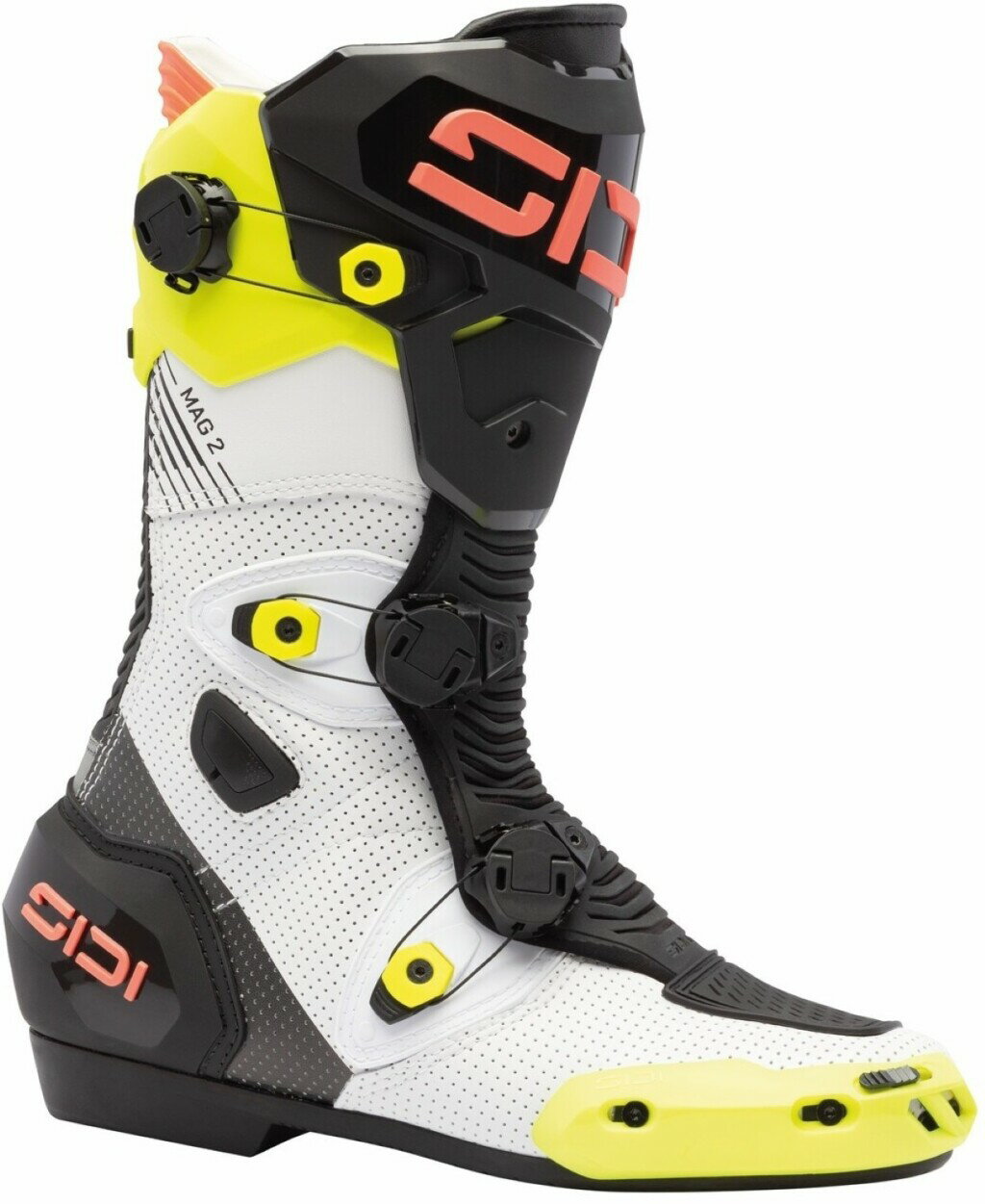 SIDI シディー MAG 2 AIR [マグ エアー YELLOW FLUO CORAL FLUO] レーシングブーツ オンロードブーツ フットウェア サイズ：EU44/27.8cm(27.5cm-28.0cm相当)(2.0)